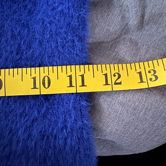 Sincerely Jules Vibrant Blue Fuzzy Zip up Sweater - Picture 6 of 7